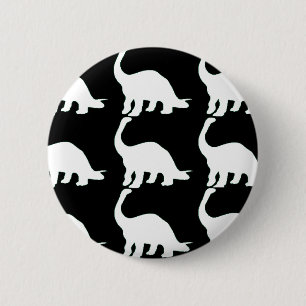 Badge Rond 5 Cm Blanc noir Dinos de n
