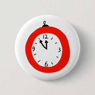 Badge Rond 5 Cm blanc noir horloge design abstrait café tasse