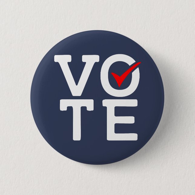 Badge Rond 5 Cm Blanc rouge et bleu vote (Devant)