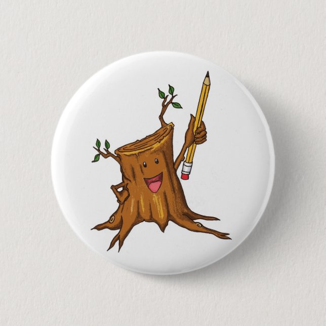 Badge Rond 5 Cm Blanc (standard) courtaud de bouton (Devant)