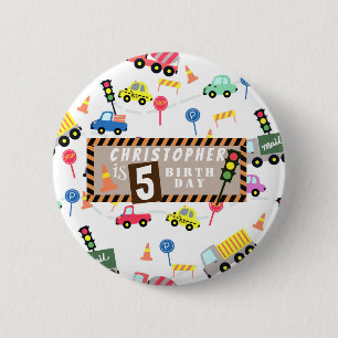 Badge Rond 5 Cm Blanc transport
