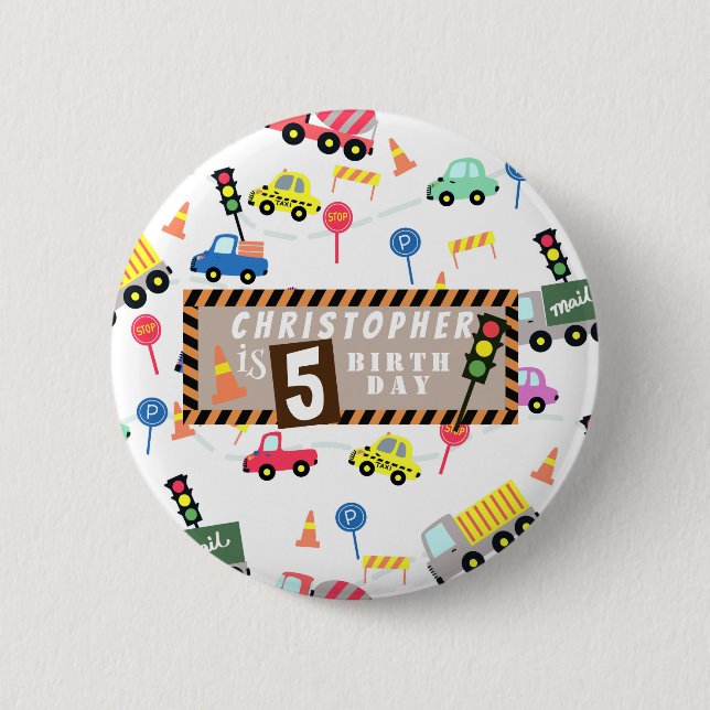 Badge Rond 5 Cm Blanc transport (Devant)