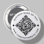 Badge Rond 5 Cm BLANCHE | Bouton Code QR professionnel personnalis<br><div class="desc">Touche de bouton personnalisable QR Code,  avec un arrière - plan blanc propre. Pour générer un nouveau code QR sur la conception,  ajoutez l'URL de votre site Web ou le handle des médias sociaux dans la fonction "personnaliser ce modèle".</div>
