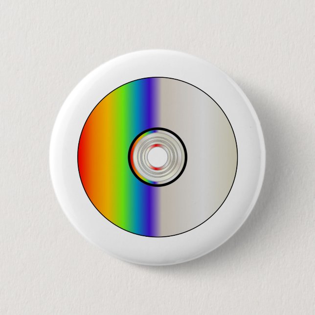 Badge Rond 5 Cm Blank CD disc With Rainbow (Devant)