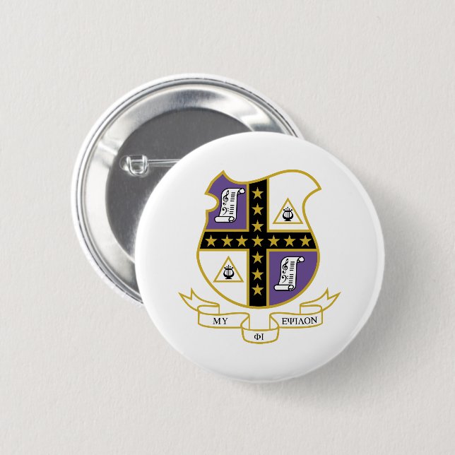 Badge Rond 5 Cm Blason de Mu Phi Epsilon (Devant & derrière)