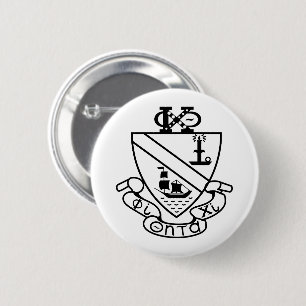 Badge Rond 5 Cm Blason de Phi Chi Theta N&B