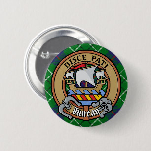 Badge Rond 5 Cm Blason du clan Duncan sur tartan