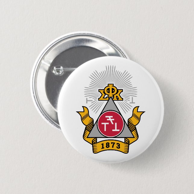 Badge Rond 5 Cm Blason Phi Sigma Kappa (Devant & derrière)