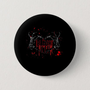 Badge Rond 5 Cm Blegh Breakdown, Skeleton Heart Hands, Emo Band, S
