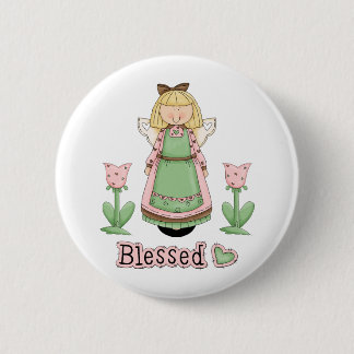Badge Rond 5 Cm Blessé Ange Blonde