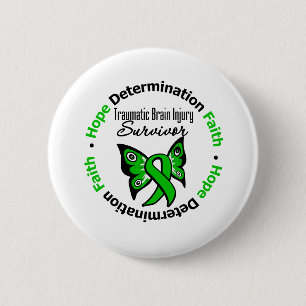 Badge Rond 5 Cm Blessure cérébrale traumatique du survivant v2