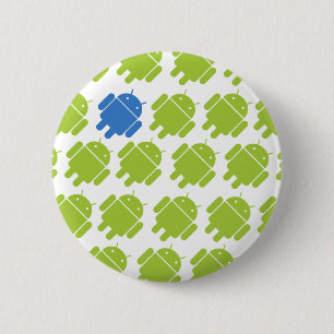 Badge Rond 5 Cm Bleu androïde volant