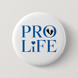 Badge Rond 5 Cm Bleu Anti-avortement