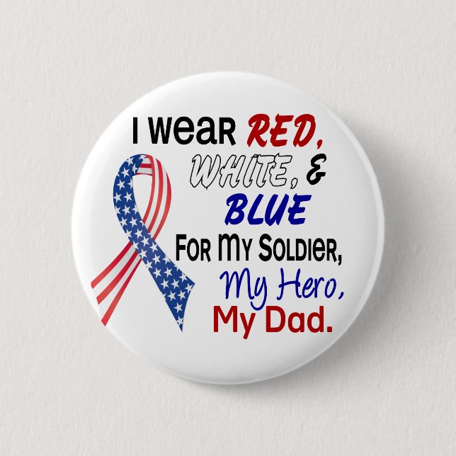 Badge Rond 5 Cm Bleu blanc rouge pour mon papa (Devant)