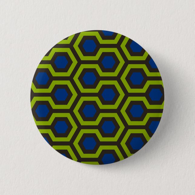 Badge Rond 5 Cm Bleu brillant (Devant)