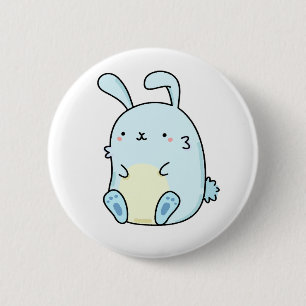 Badge Rond 5 Cm Bleu Bunny de Cute Kawaii