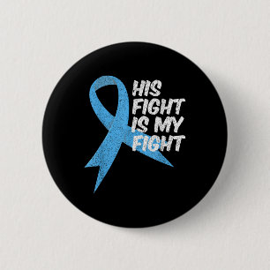 Badge Rond 5 Cm Bleu clair Ribbon Support Guerrier Cancer de la pr