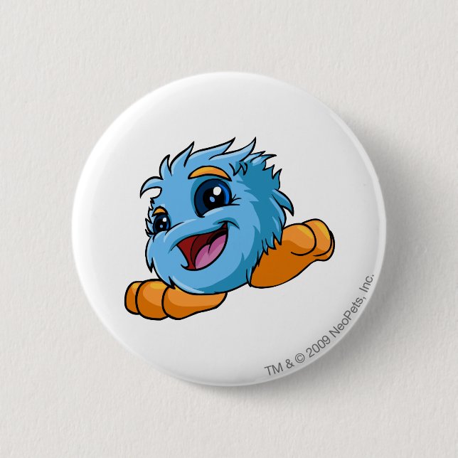 Badge Rond 5 Cm Bleu de JubJub (Devant)