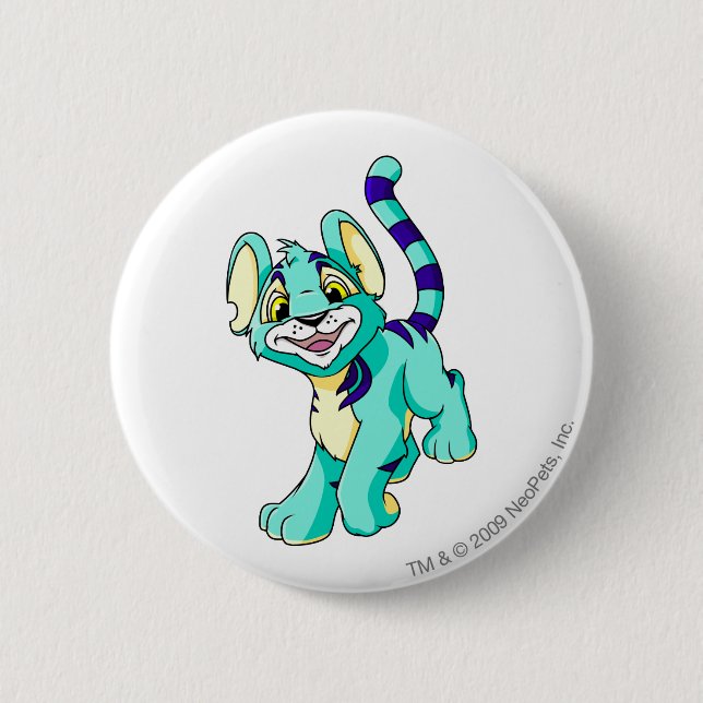 Badge Rond 5 Cm Bleu de Kougra (Devant)