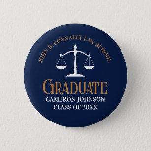 Badge Rond 5 Cm Bleu de la Marine de l'école de droit de l'or Gard
