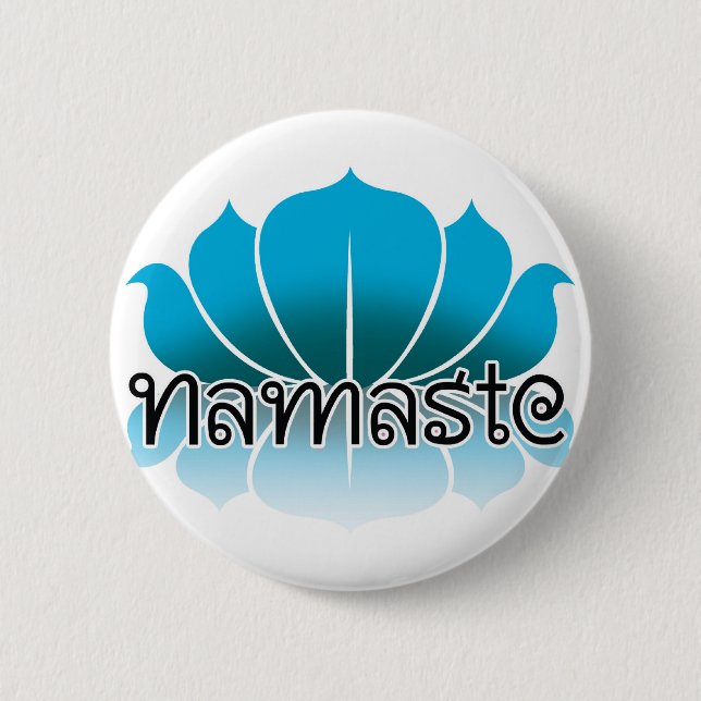 Badge Rond 5 Cm Bleu de Lotus (Devant)
