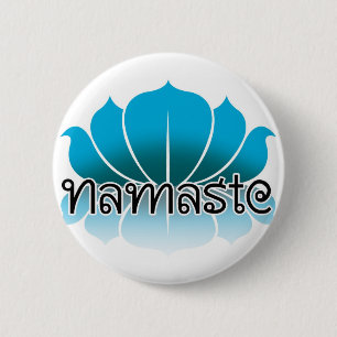 Badge Rond 5 Cm Bleu de Lotus