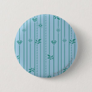 Badge Rond 5 Cm Bleu de motif de feuille de Supergirl