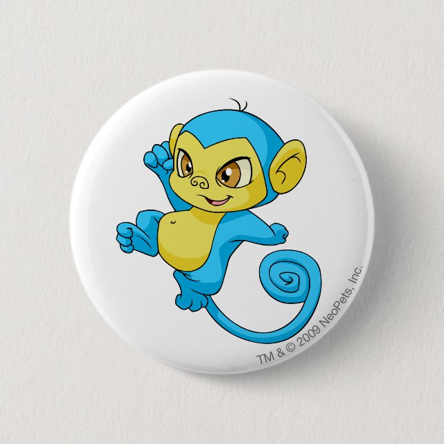Badge Rond 5 Cm Bleu de Mynci (Devant)