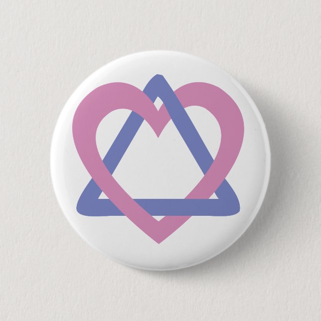 Badge Rond 5 Cm Bleu de rose de triangle d'adoption (Devant)