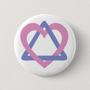 Badge Rond 5 Cm Bleu de rose de triangle d'adoption