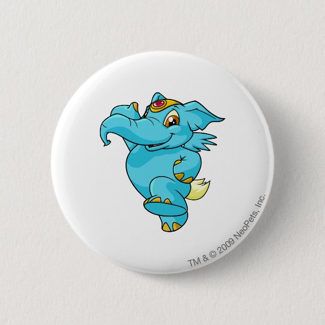 Badge Rond 5 Cm Bleu d'Elephante (Devant)