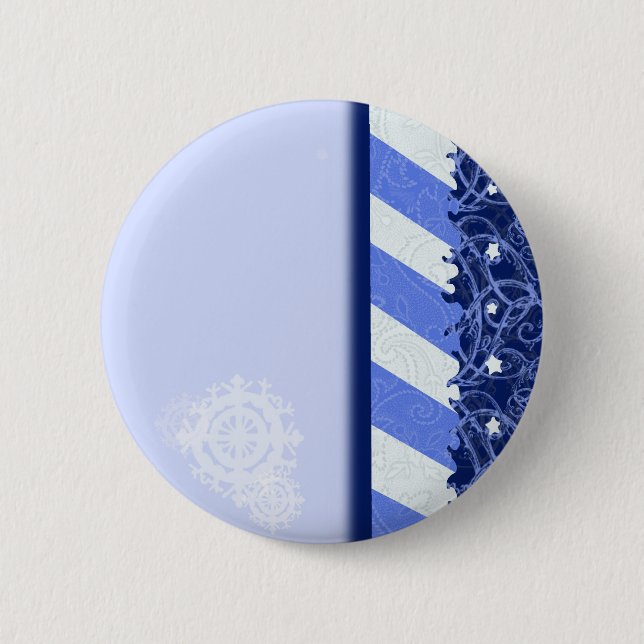 Badge Rond 5 Cm Bleu d'hiver (Devant)