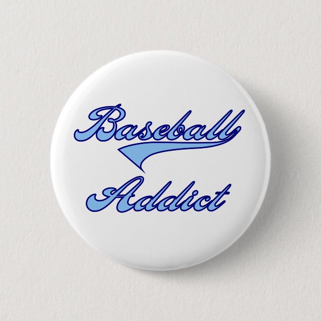 Badge Rond 5 Cm Bleu d'intoxiqué de base-ball (Devant)