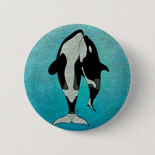 Badge Rond 5 Cm Bleu d'orque
