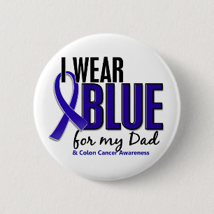 Badge Rond 5 Cm Bleu d'usage du cancer du colon I pour mon papa 10