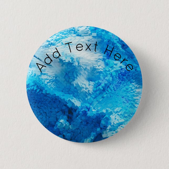 Badge Rond 5 Cm Bleu et blanc Mélange d'art Abstrait (Devant)