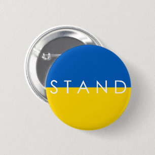 Badge Rond 5 Cm Bleu et Jaune avec l'Ukraine
