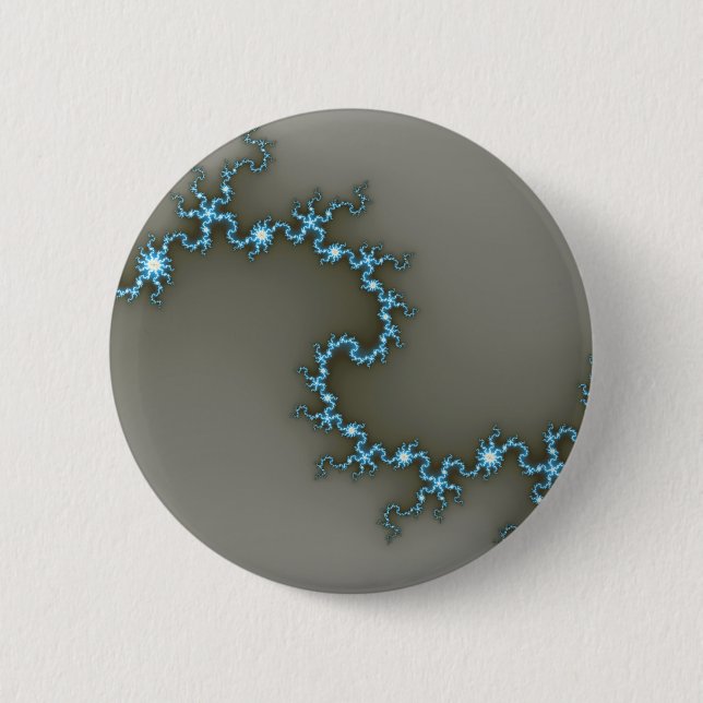 Badge Rond 5 Cm Bleu - Fractal (Devant)