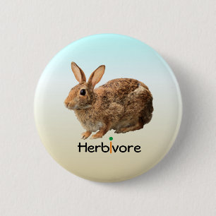 Badge Rond 5 Cm Bleu glacier sauvage végétalien herbivore adorable