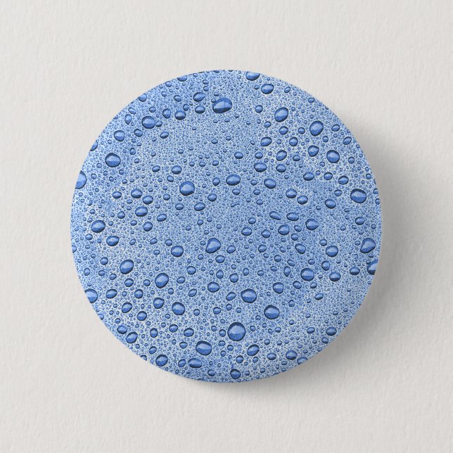 Badge Rond 5 Cm Bleu gouttelettes d'eau (Devant)