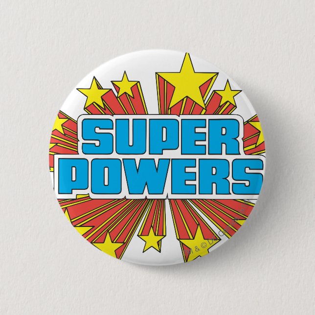 Badge Rond 5 Cm Bleu logo Super Powers™ (Devant)