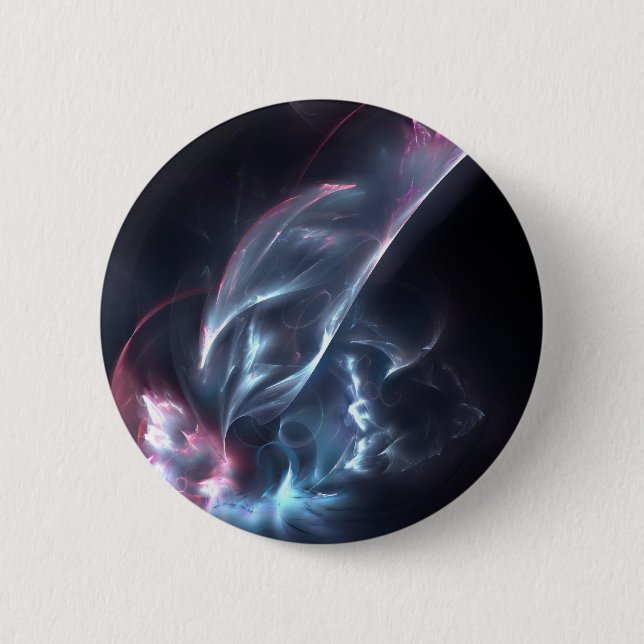 Badge Rond 5 Cm Bleu nébuleux Abstrait et violet (Devant)