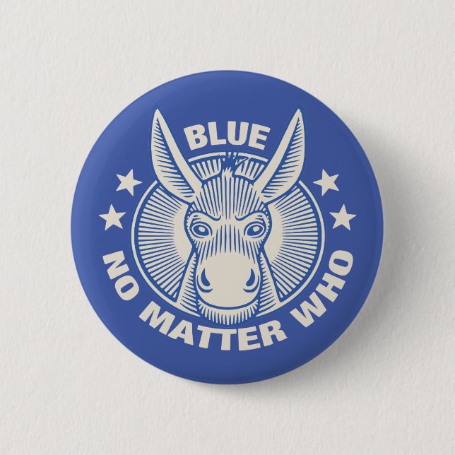 Badge Rond 5 Cm Bleu n'importe qui (Devant)