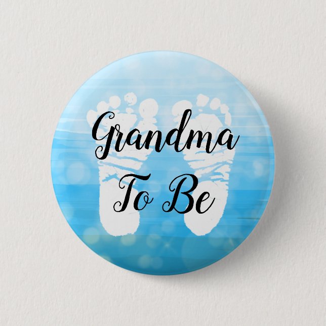 Badge Rond 5 Cm Bleu Ombre grand-mère pour être Baby shower Bouton (Devant)