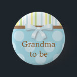Badge Rond 5 Cm Bleu Polka Dot Stripes - "Grand-mère à être" Pin<br><div class="desc">N'oubliez pas de faire savoir à tout le monde qui est le grand-parent fier avec cette épingle mignonne !</div>