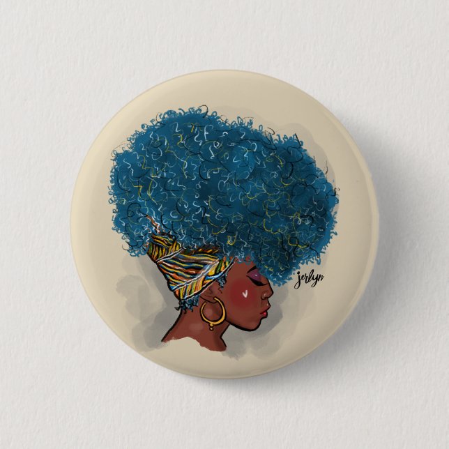 Badge Rond 5 Cm Bleu pour des boutons (Devant)