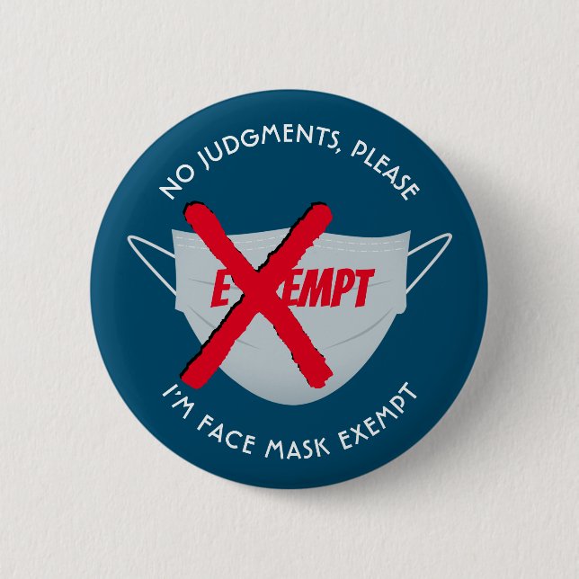 Badge Rond 5 Cm Bleu sarcelle | MASQUE DE VISAGE EXONÉRÉE (Devant)