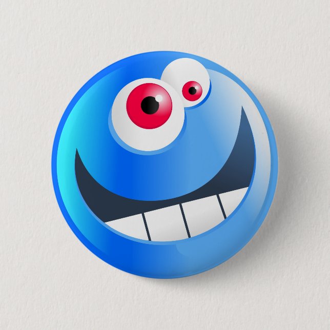 Badge Rond 5 Cm bleu-smilie (Devant)