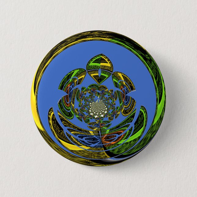 Badge Rond 5 Cm Bleu traditionnel (Devant)