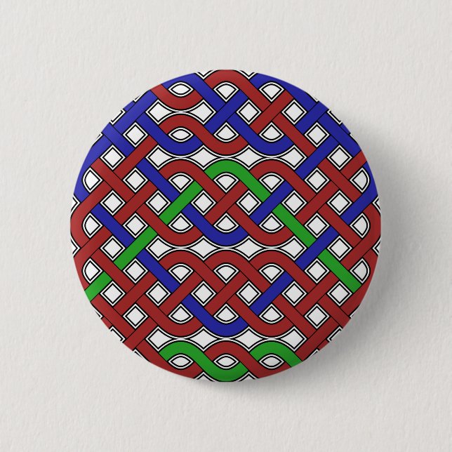 Badge Rond 5 Cm Bleu, vert et rouge céleste noeuds (Devant)